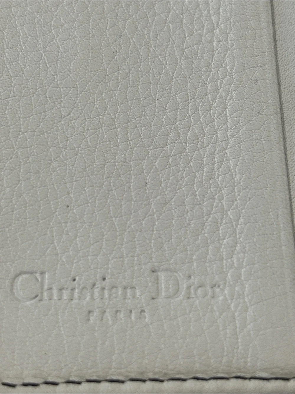 Christian Dior Vintage White Leather Gaucho Saddle Flap Wallet